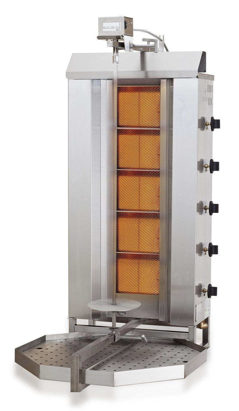 Gyros grill à gaz moteur au-dessus 5 zones de chauff. 565x600x1280 mm 16.1 kW Combisteel - vue 2 - Doner kebab pro CHR - Cuistéo
