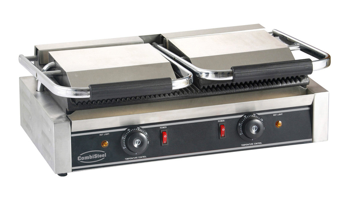 Grill de contact plaque nervurée 580x410x190 mm 3.6 kW Combisteel - vue 2 - Grill panini pro CHR - Cuistéo