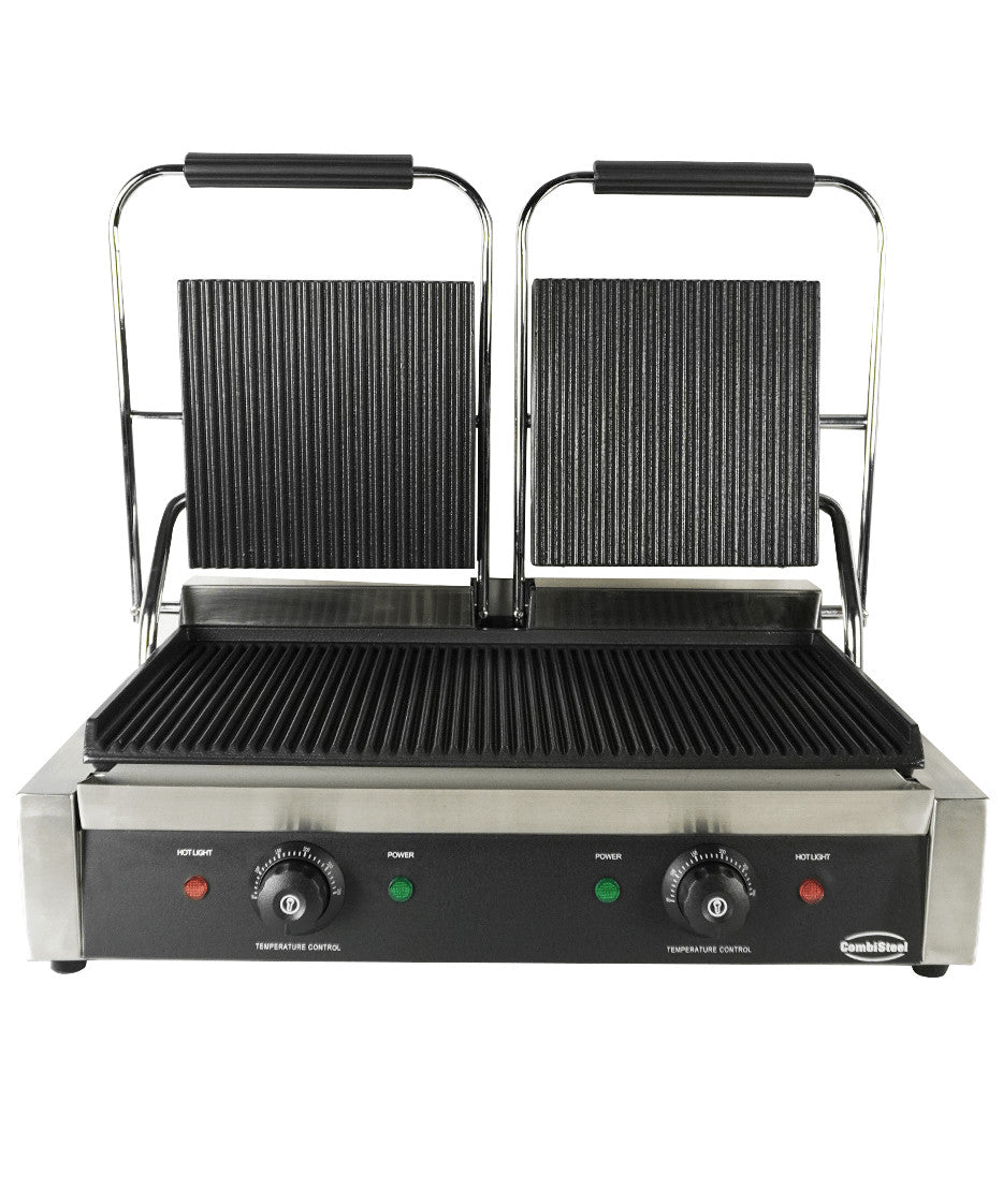 Grill de contact plaque nervurée 580x410x190 mm 3.6 kW Combisteel - vue 3 - Grill panini pro CHR - Cuistéo
