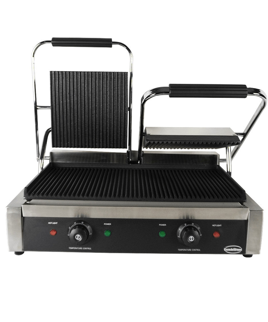 Grill de contact plaque nervurée 580x410x190 mm 3.6 kW Combisteel - vue 4 - Grill panini pro CHR - Cuistéo