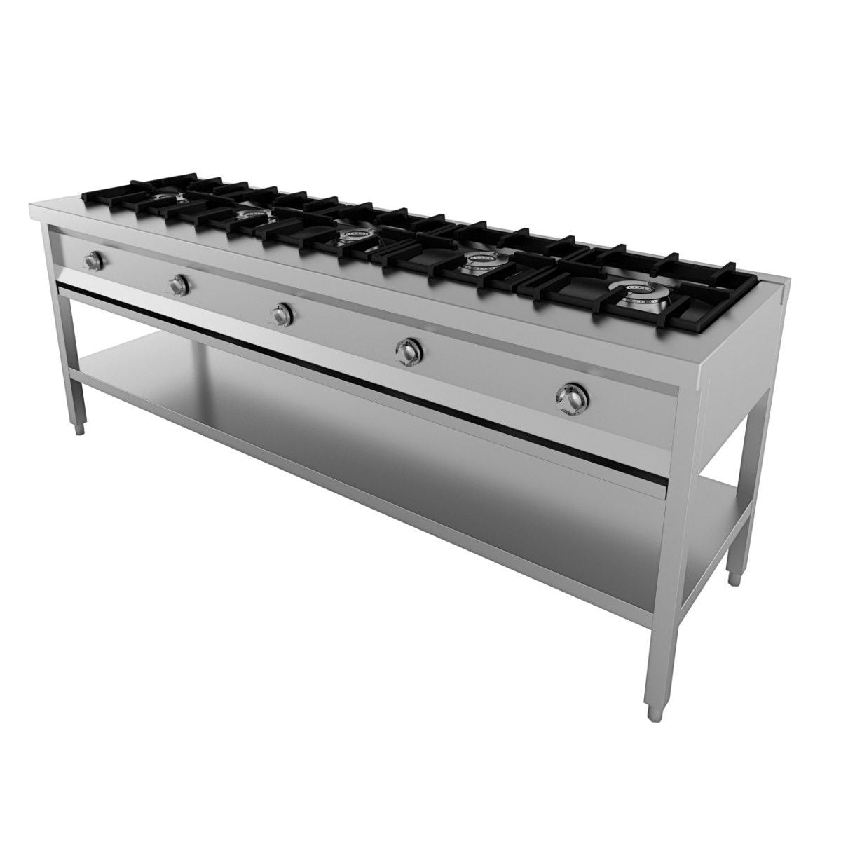 Cuisinière 5 bruleurs 700x700x850 mm 5 L 32.5 kW Combisteel - vue 2 - Four mixte pro CHR - Cuistéo