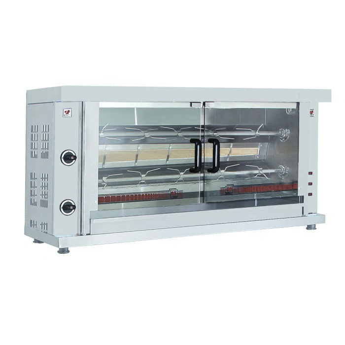 Rôtissoire à gaz 2 broches 8 - 10 poulets 1320x460x680 mm 8 L 0.1 kW Combisteel - vue 2 - Rôtissoire à gaz pro CHR - Cuistéo