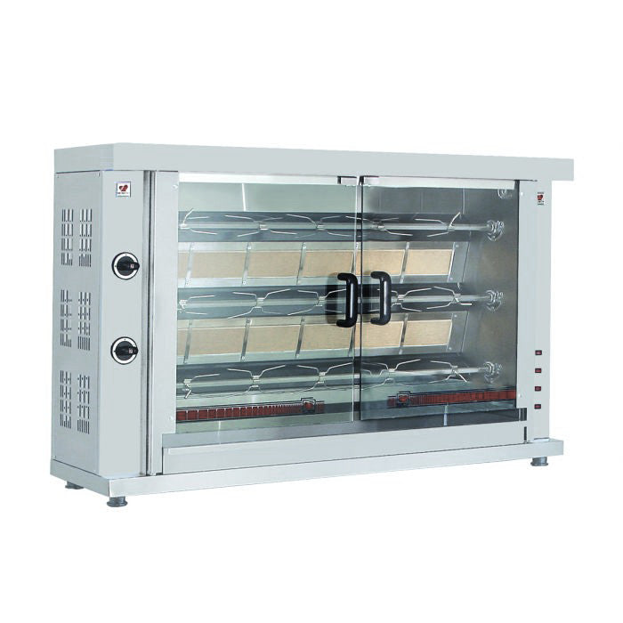 Rôtissoire à gaz 3 broches 12 - 15 poulets 1320x460x880 mm 12 L 0.1 kW Combisteel - vue 2 - Rôtissoire à gaz pro CHR - Cuistéo