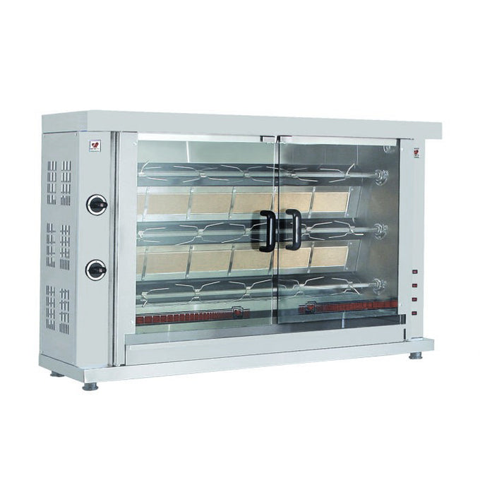 Rôtissoire à gaz 3 broches 12 - 15 poulets 1320x460x880 mm 12 L 0.1 kW Combisteel - vue 2 - Rôtissoire à gaz pro CHR - Cuistéo