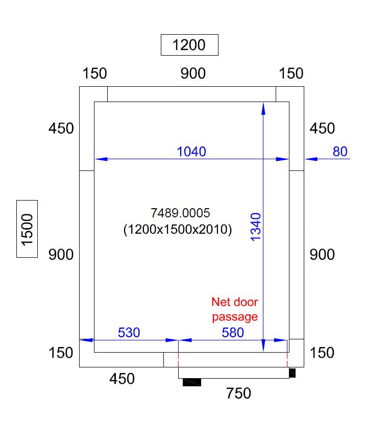 Chambre froide positive/negative 1200x1500x2010 2.6 L Combisteel - vue 10 - Chambre Froide Positive pro CHR - Cuistéo