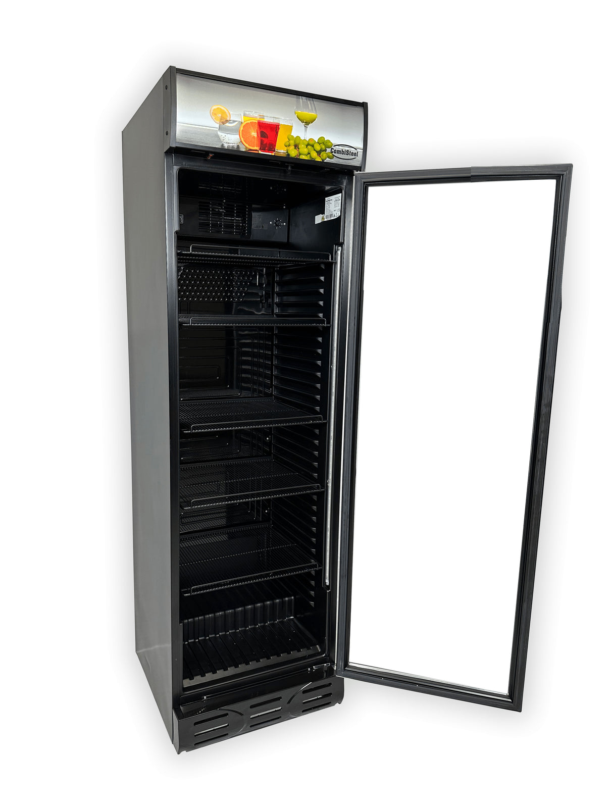 Réfrigérateur 1 porte en verre noir 382L ventilé verrouillable 217 bouteilles 595x650x2000 mm 0.36 kW Combisteel - vue 14 - Armoire réfrigérée positive pro CHR - Cuistéo