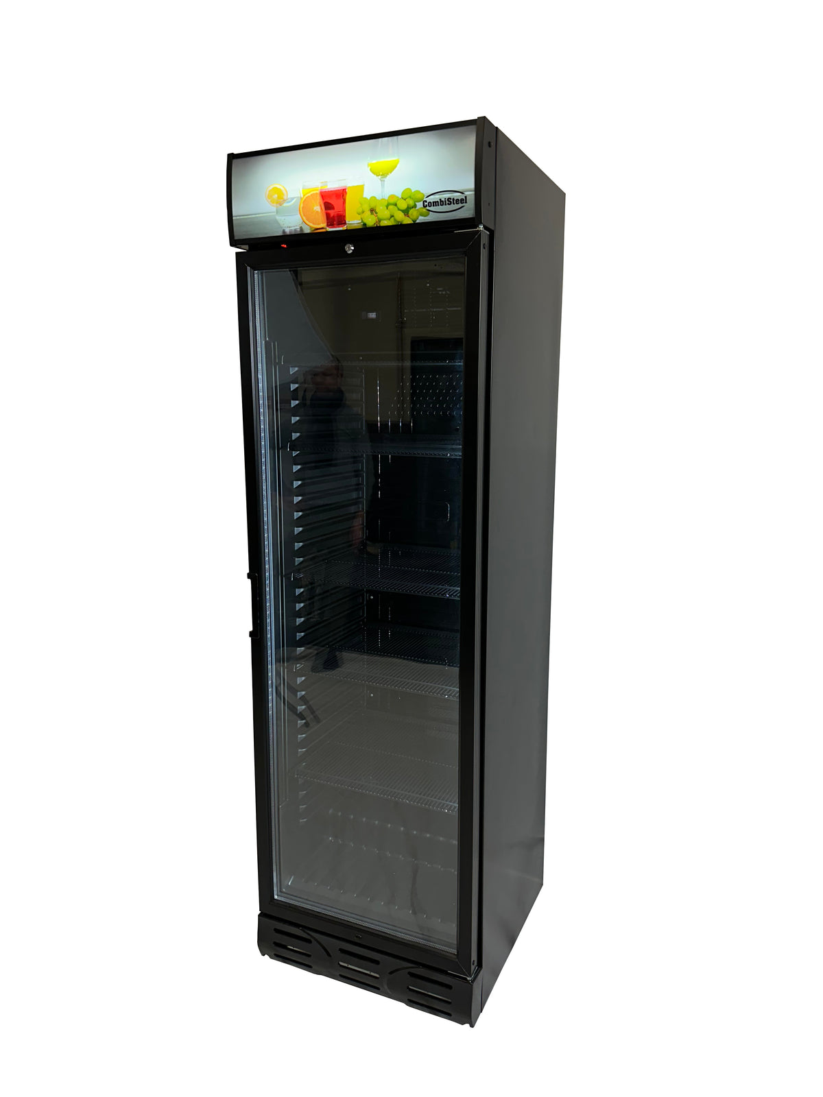 Réfrigérateur 1 porte en verre noir 382L ventilé verrouillable 217 bouteilles 595x650x2000 mm 0.36 kW Combisteel - vue 18 - Armoire réfrigérée positive pro CHR - Cuistéo