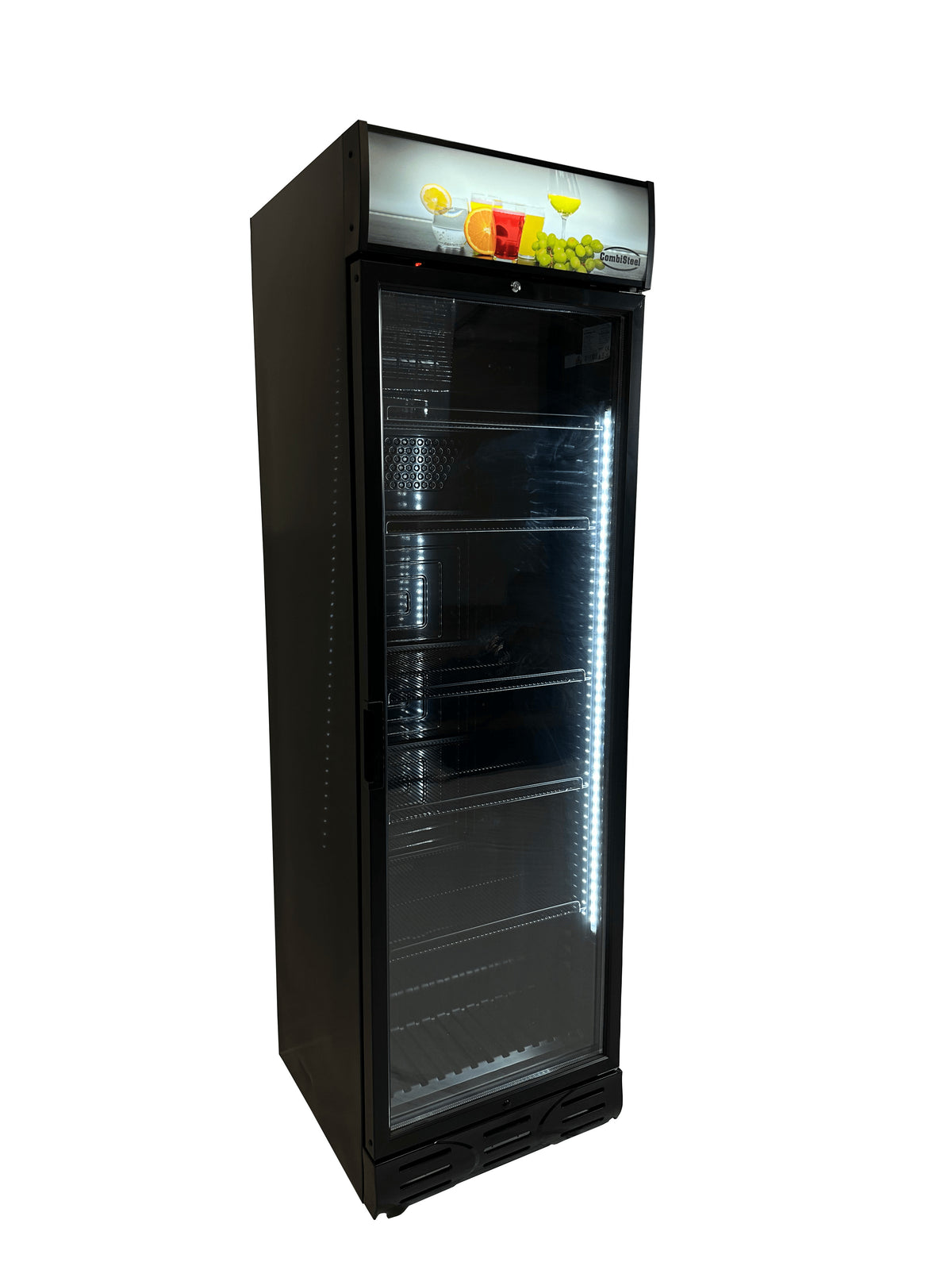 Réfrigérateur 1 porte en verre noir 382L avec éclairage et ventilation 595x650x2000 mm 0.36 kW Combisteel - vue 3 - Armoire réfrigérée positive pro CHR - Cuistéo