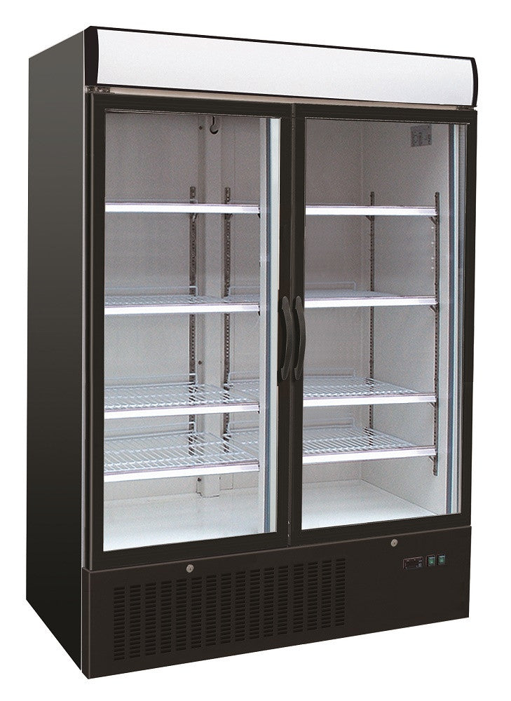 Réfrigérateur 2 portes en verre 1079L noir acier peint LED verrouillable R290 1210x700x1990 mm 0.17 kW Combisteel - vue 3 - Armoire réfrigérée positive pro CHR - Cuistéo