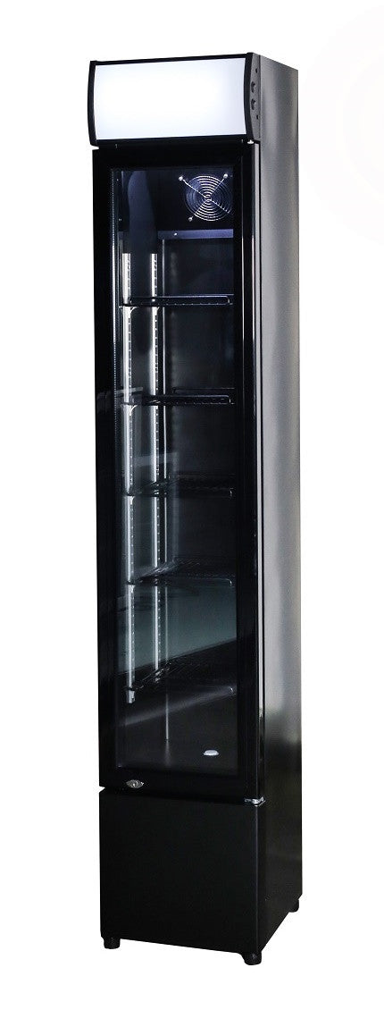 Frigo vitré étroit 105L - +3/+10°C - LED - 4 grilles - Noir - Refroidissement statique avec ventilateur 360x422x1880 mm 0.14 kW Combisteel - vue 10 - Armoire réfrigérée positive pro CHR - Cuistéo