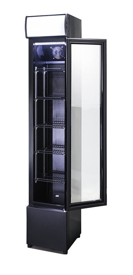 Frigo vitré étroit 105L - +3/+10°C - LED - 4 grilles - Noir - Refroidissement statique avec ventilateur 360x422x1880 mm 0.14 kW Combisteel - vue 11 - Armoire réfrigérée positive pro CHR - Cuistéo