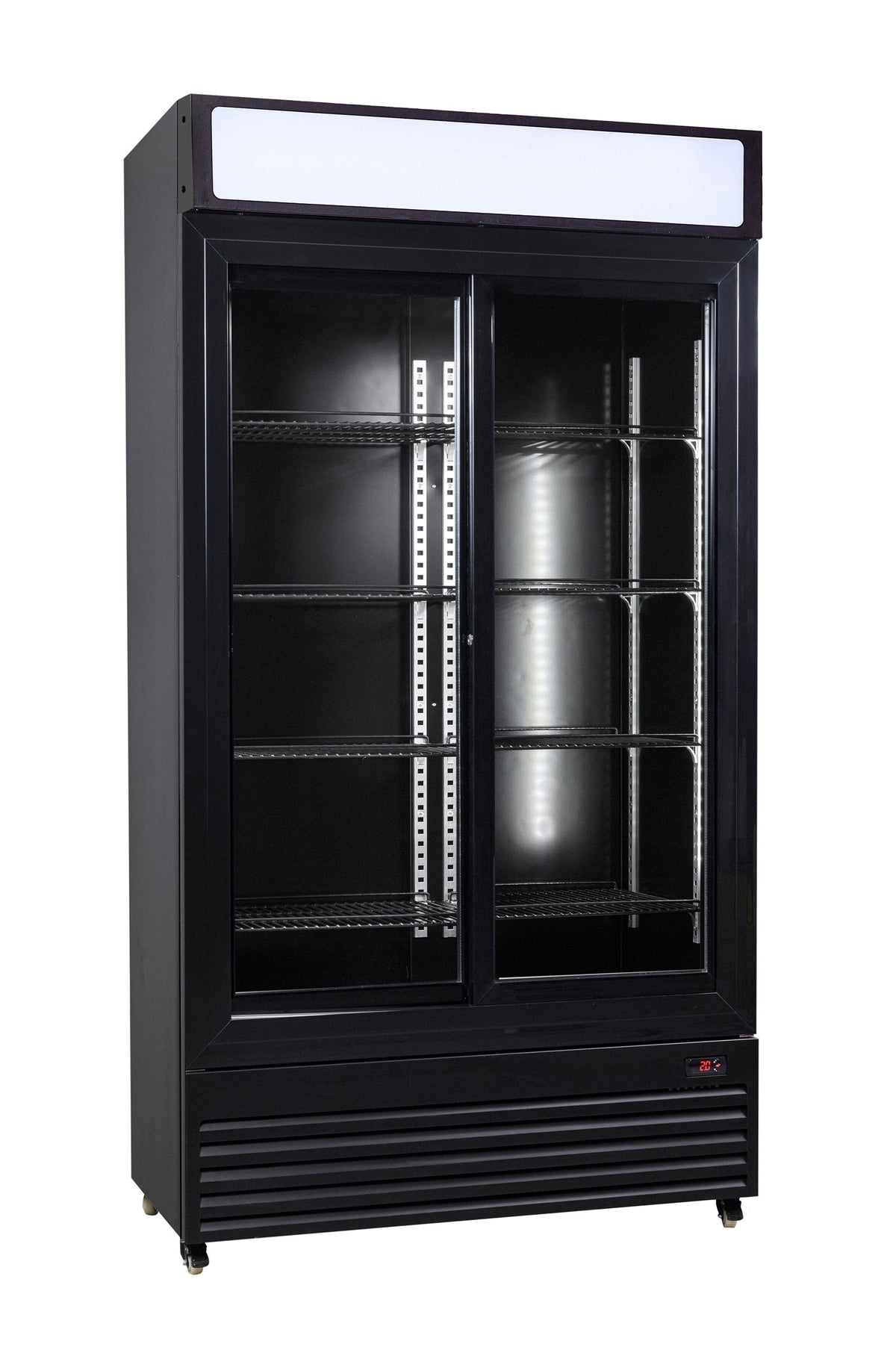 Réfrigérateur professionnel 2 portes coulissantes en verre 780L noir éclairage LED 1120x595x2100 mm 0.33 kW Combisteel - vue 2 - Armoire réfrigérée positive pro CHR - Cuistéo