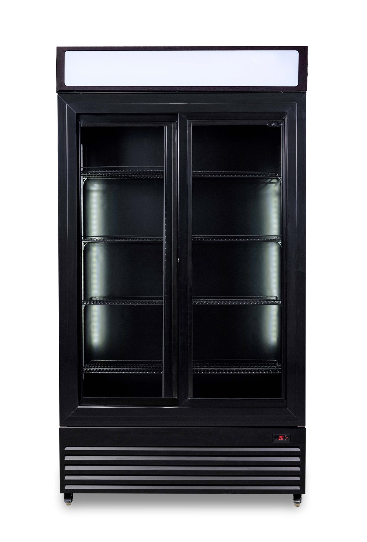 Réfrigérateur professionnel 2 portes coulissantes en verre 780L noir éclairage LED 1120x595x2100 mm 0.33 kW Combisteel - vue 3 - Armoire réfrigérée positive pro CHR - Cuistéo