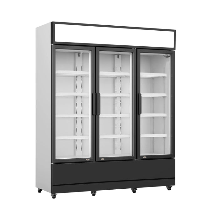 Réfrigérateur 3 portes en verre 1065L acier LED refroidissement statique 180kg 1600x610x1973 mm 0.555 kW Combisteel - vue 3 - Armoire réfrigérée positive pro CHR - Cuistéo