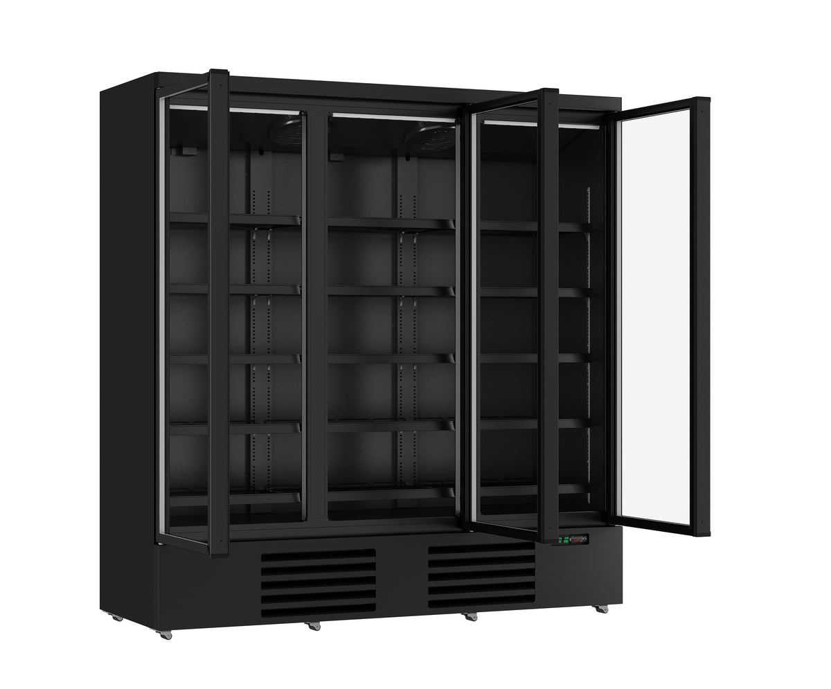 Réfrigérateur Vitrine 1530L 3 Portes 0/+10°C LED Noir avec 15 Grilles pour Supermarché 0.577 kW Combisteel - vue 4 - Armoire réfrigérée positive pro CHR - Cuistéo