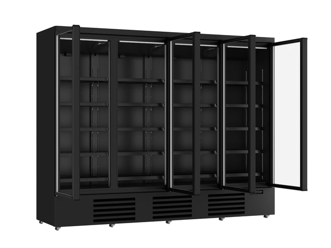 Réfrigérateur 4 portes noir 2025L acier 230V refroidissement renforcé 20 grilles 400kg 2508x710x1997 mm 0.66 kW Combisteel - vue 4 - Armoire réfrigérée positive pro CHR - Cuistéo