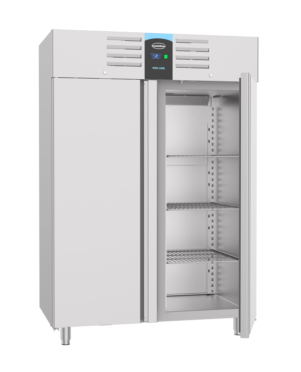 Congélateur inox 1200L -10 à -22°C 2 portes 6 grilles éclairage LED refroidissement statique 1400x700x2050 mm 0.5 kW Combisteel - vue 4 - Armoire réfrigérée négative pro CHR - Cuistéo
