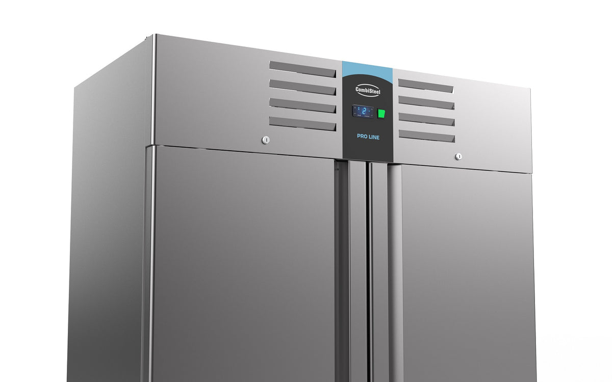 Congélateur inox 1200L -10 à -22°C 2 portes 6 grilles éclairage LED refroidissement statique 1400x700x2050 mm 0.5 kW Combisteel - vue 6 - Armoire réfrigérée négative pro CHR - Cuistéo