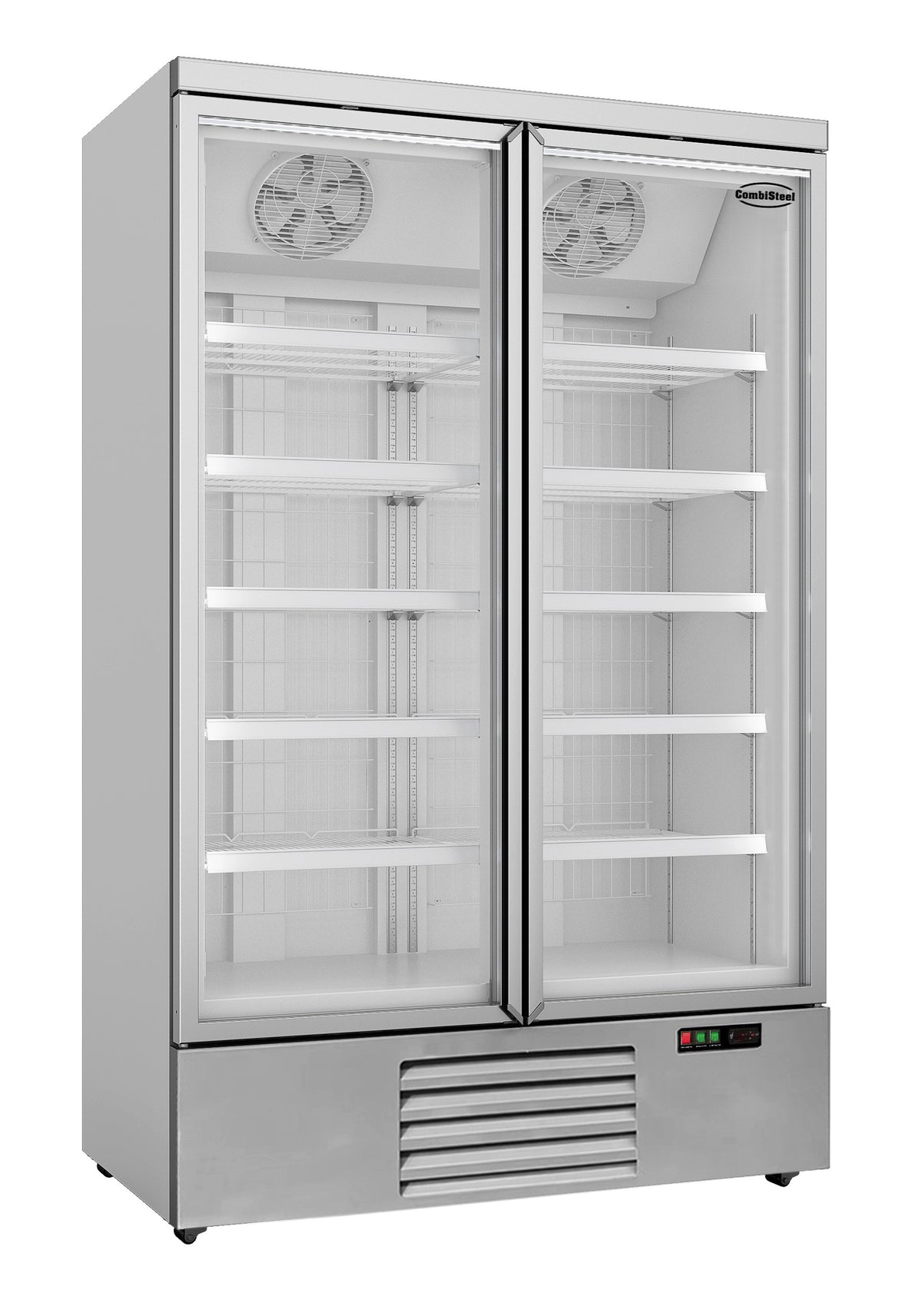 Congélateur 2 portes en verre 1000L statique mobile 10 grilles -18/-22°C 1253x710x1997 mm 0.874 kW Combisteel - vue 3 - Armoire réfrigérée négative pro CHR - Cuistéo