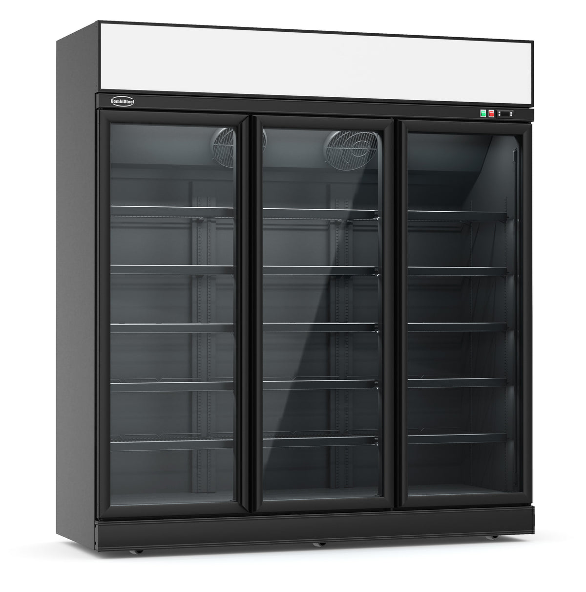 Congélateur professionnel 3 portes en verre noir 1480L - Refroidissement renforcé - LED 1880x710x2092 mm 1.83 kW Combisteel - vue 3 - Armoire réfrigérée négative pro CHR - Cuistéo