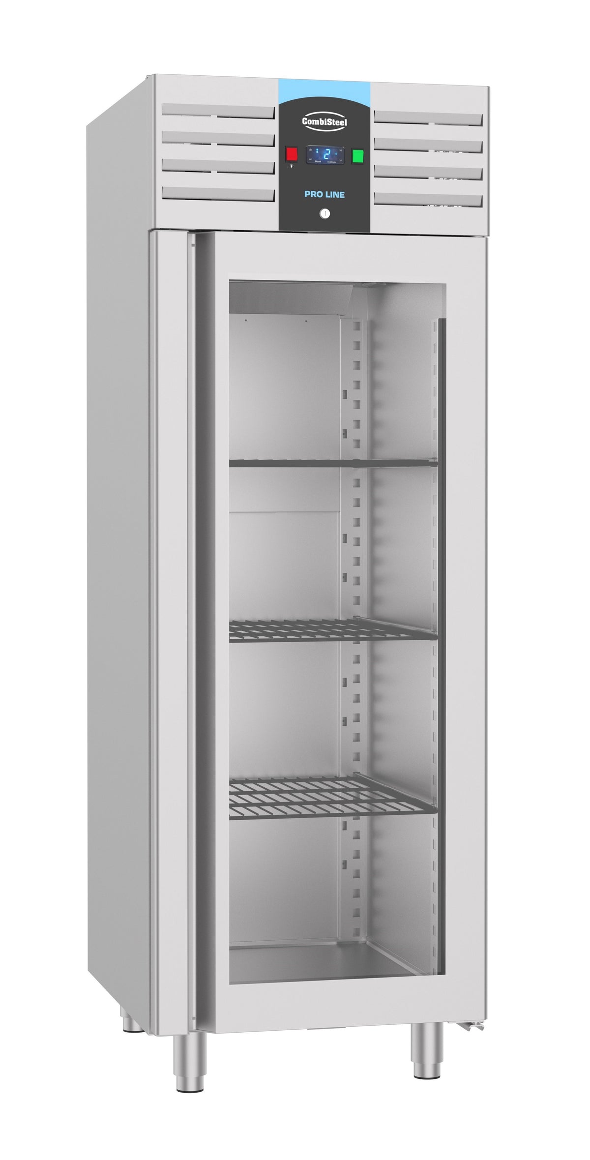Congélateur inox porte en verre 700 L 1 porte refroidissement renforcé éclairage LED 700x810x2050 mm 0.6 kW Combisteel - vue 3 - Armoire réfrigérée négative pro CHR - Cuistéo