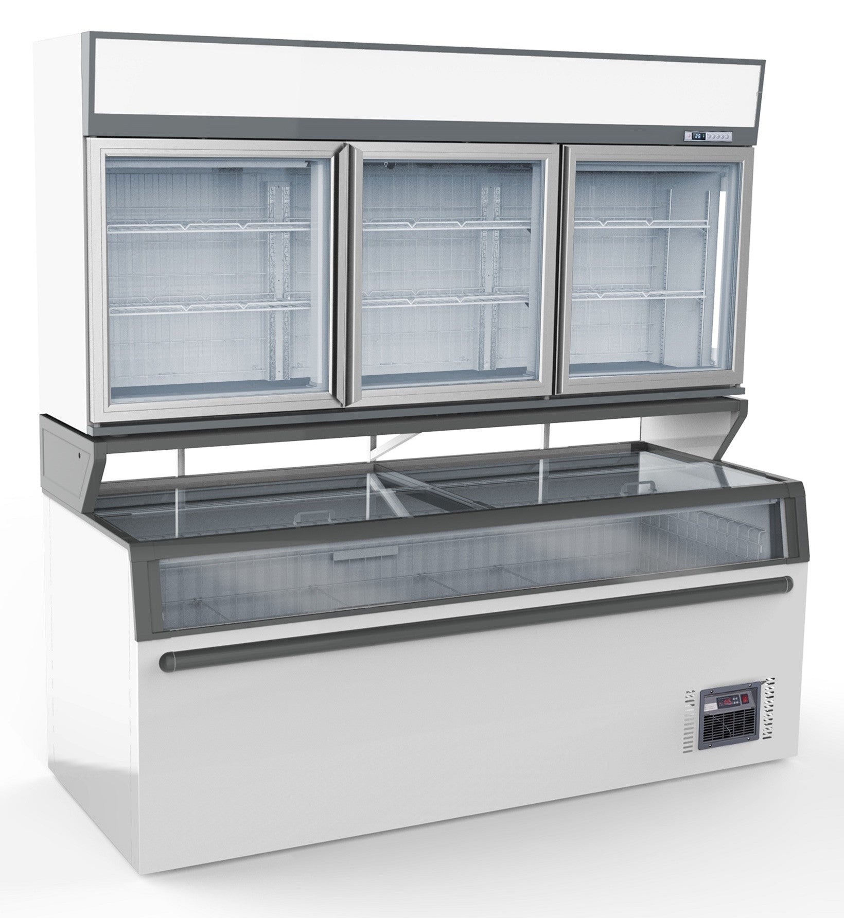 Chambre frigorifique murale blanc- portes verre 2104x890x2110 mm 546 L 1.29 kW Combisteel - vue 3 - Vitrine réfrigérée horizontale pro CHR - Cuistéo