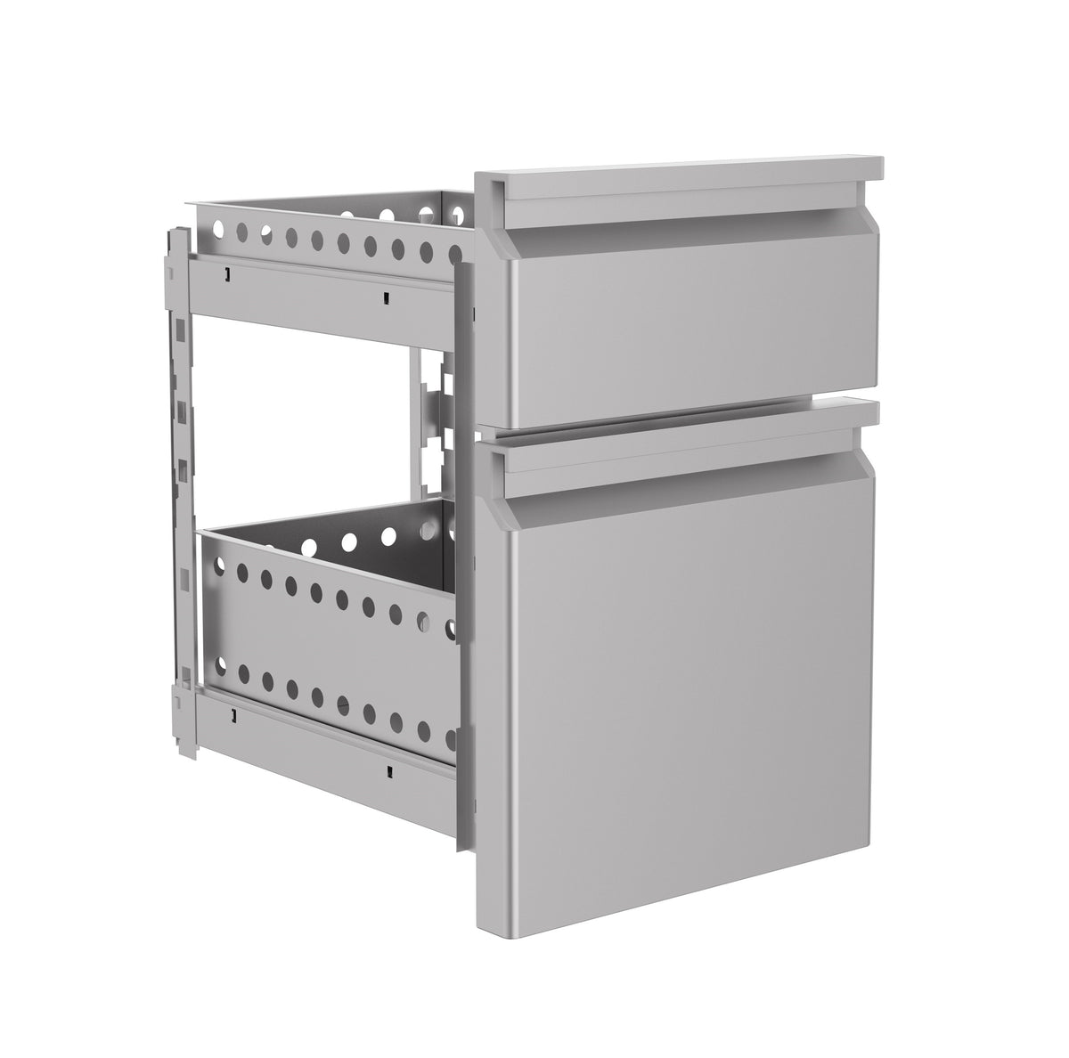 Bloc de tiroirs 2/3 standard 1000x700x900 mm Combisteel - vue 3 - Table inox avec étagère pro CHR - Cuistéo
