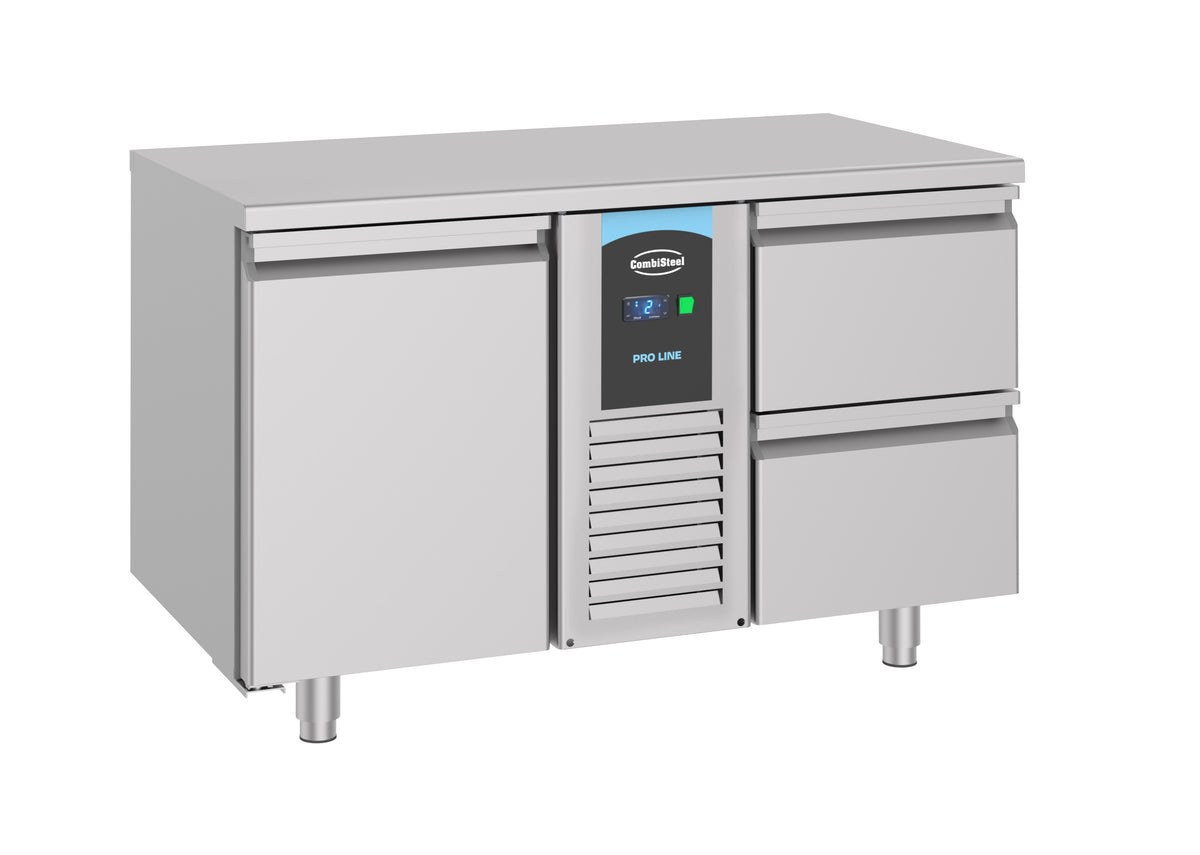 Table réfrigérée prof 700 mm 1 porte et 2 tiroirs inox 281 L 0.213 kW Combisteel - vue 3 - Table réfrigérée positive pro CHR - Cuistéo