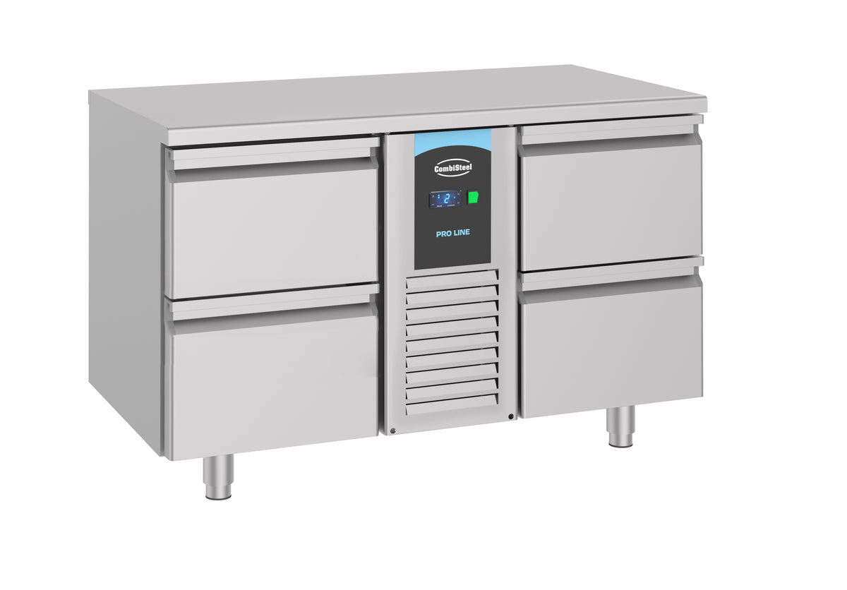Table réfrigérée prof 700mm 4 tiroirs- monobloc inox 281 L 0.12 kW Combisteel - vue 3 - Table réfrigérée positive pro CHR - Cuistéo