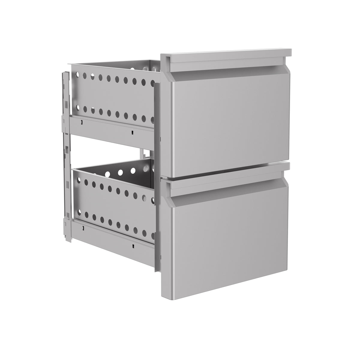 Bloc de tiroirs 1/2 monobloc 1000x700x900 mm Combisteel - vue 3 - Table inox avec étagère pro CHR - Cuistéo