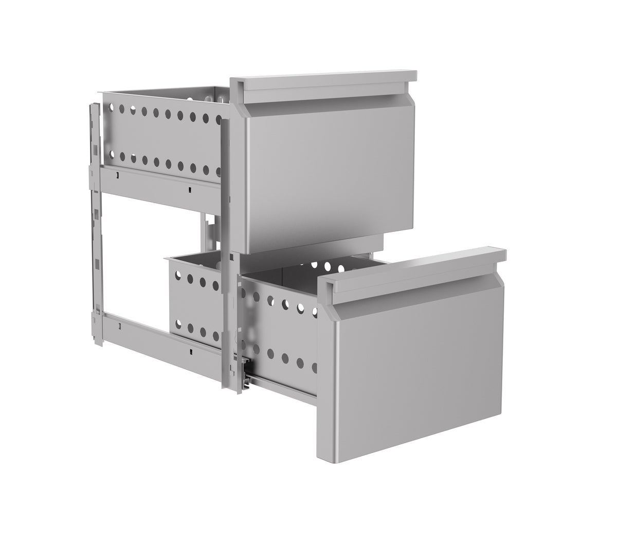 Bloc de tiroirs 1/2 monobloc 1000x700x900 mm Combisteel - vue 4 - Table inox avec étagère pro CHR - Cuistéo