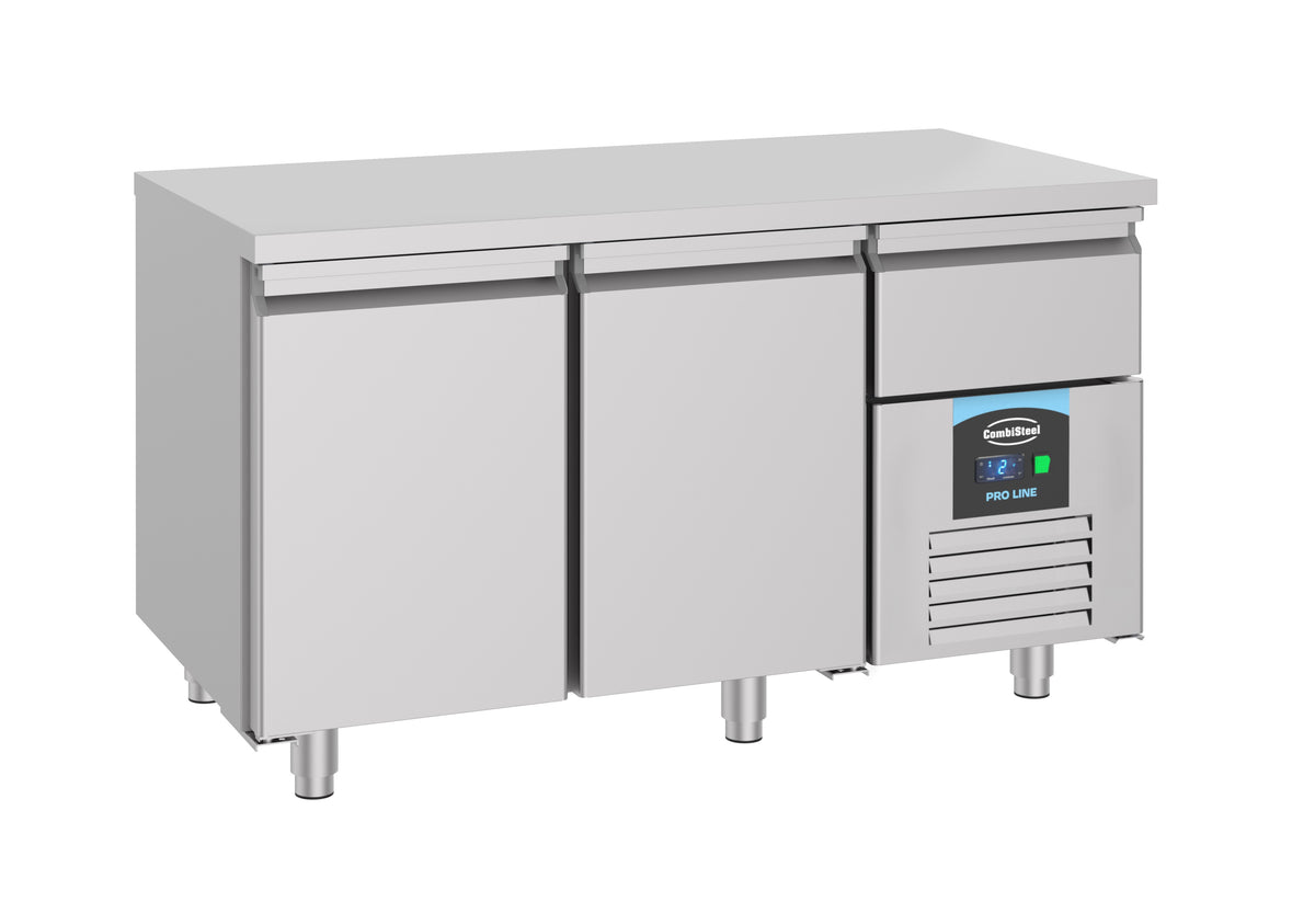 Table réfrigérée 2 portes inox 1400x700x850 mm 281 L 0.25 kW Combisteel - vue 4 - Table réfrigérée positive pro CHR - Cuistéo