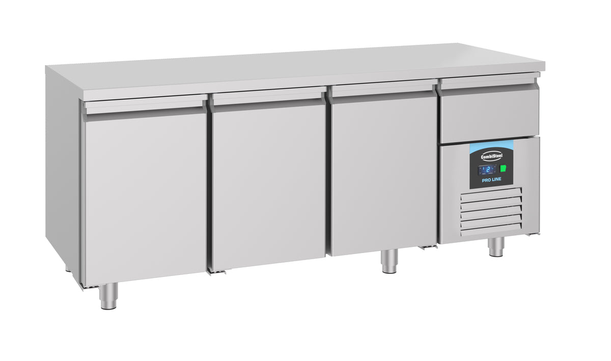 Table réfrigérée 3 portes inox 1865x700x850 mm 474 L 0.35 kW Combisteel - vue 3 - Table réfrigérée positive pro CHR - Cuistéo