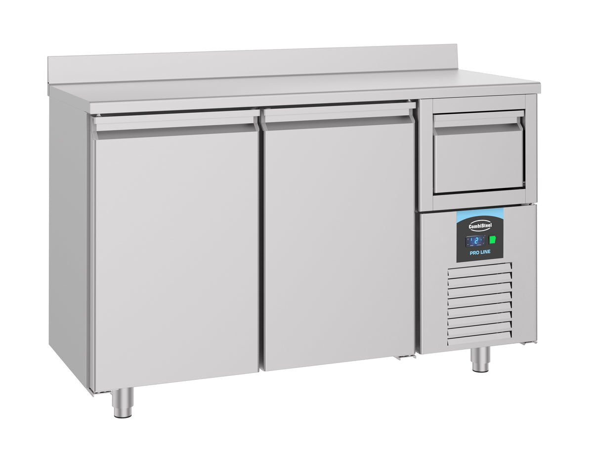 Table réfrigérée inox 2 portes + tiroir à café 1580x600x1050 mm 550 L 0.3 kW Combisteel - vue 3 - Table réfrigérée positive pro CHR - Cuistéo