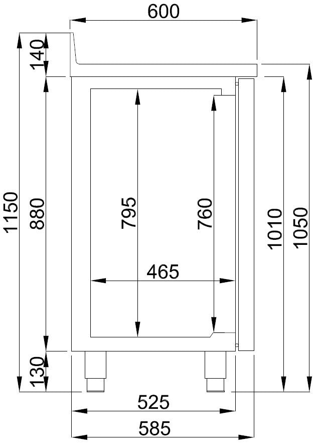 Table réfrigérée inox 2 portes + tiroir à café 1580x600x1050 mm 550 L 0.3 kW Combisteel - vue 4 - Table réfrigérée positive pro CHR - Cuistéo