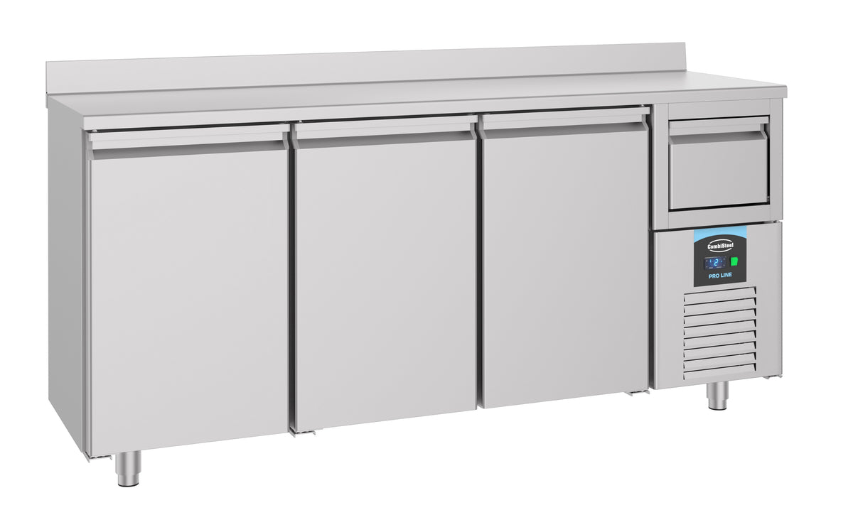 Table réfrigérée 3 portes et tiroir à café inox 2135x600x1050 mm 632 L 0.36 kW Combisteel - vue 3 - Table réfrigérée positive pro CHR - Cuistéo