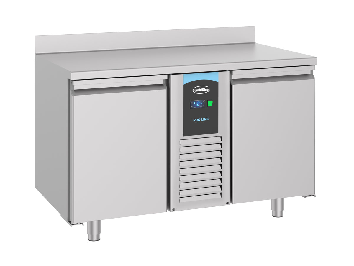 Table réfrigérée à dosseret 2 portes monobloc inox 1300x700x860 mm 281 L 0.12 kW Combisteel - vue 4 - Table réfrigérée positive pro CHR - Cuistéo