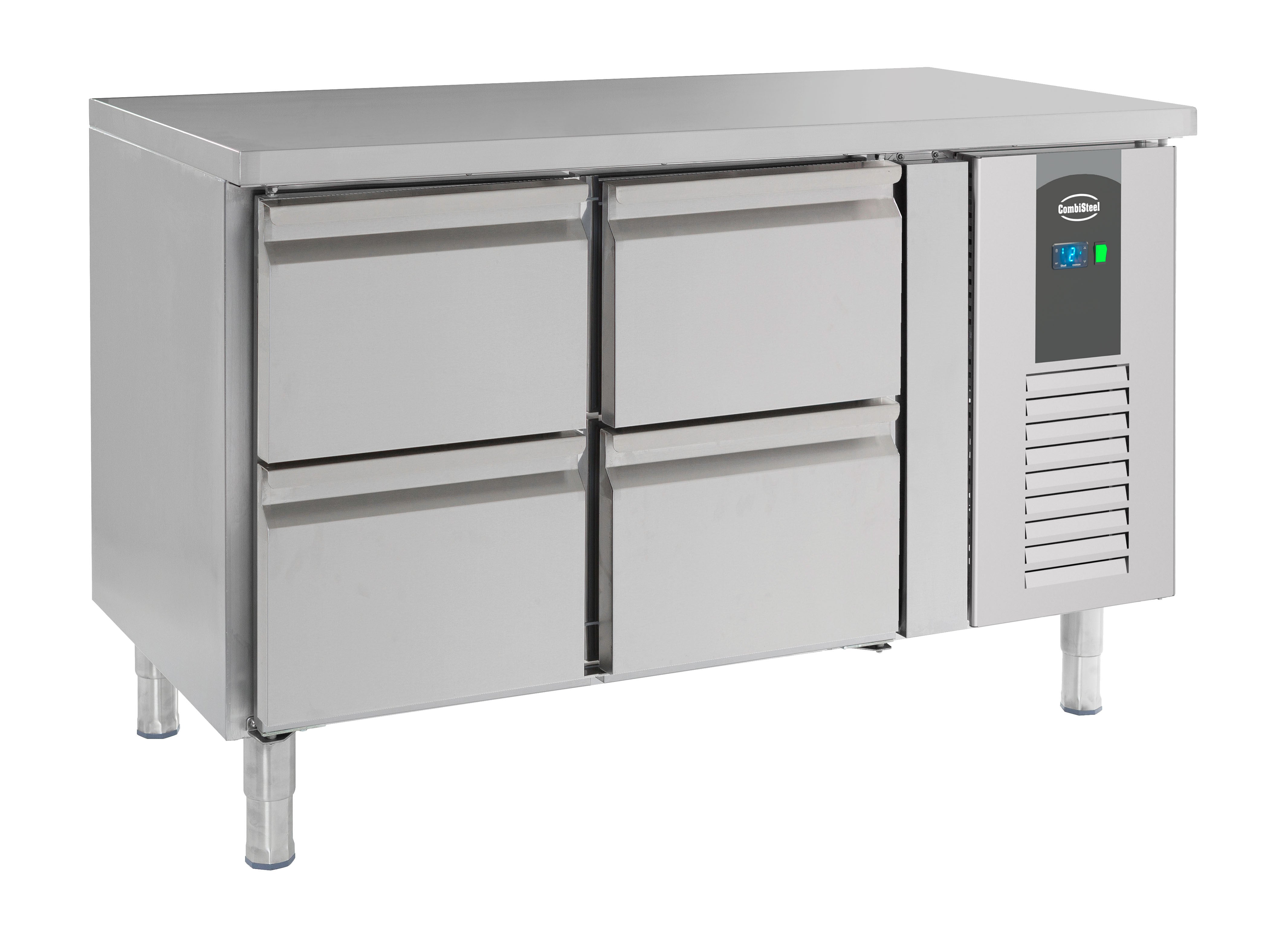 Table réfrigérée 4 tiroirs inox 1360x700x850 mm 282 L 0.34 kW Combisteel - vue 2 - Table réfrigérée positive pro CHR - Cuistéo