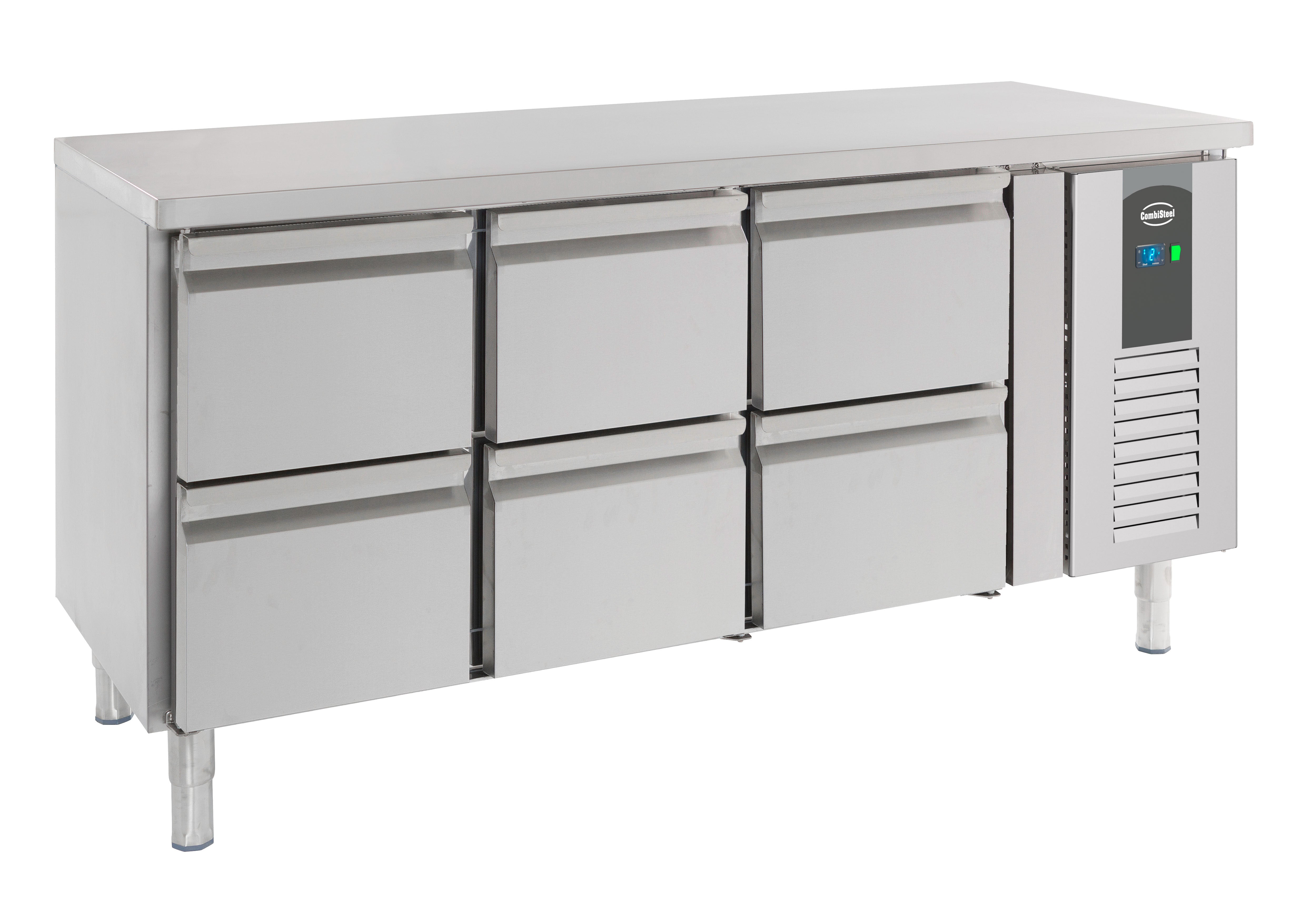 Table réfrigérée 6 tiroirs inox 1795x700x850 mm 417 L 0.34 kW Combisteel - vue 2 - Table réfrigérée positive pro CHR - Cuistéo