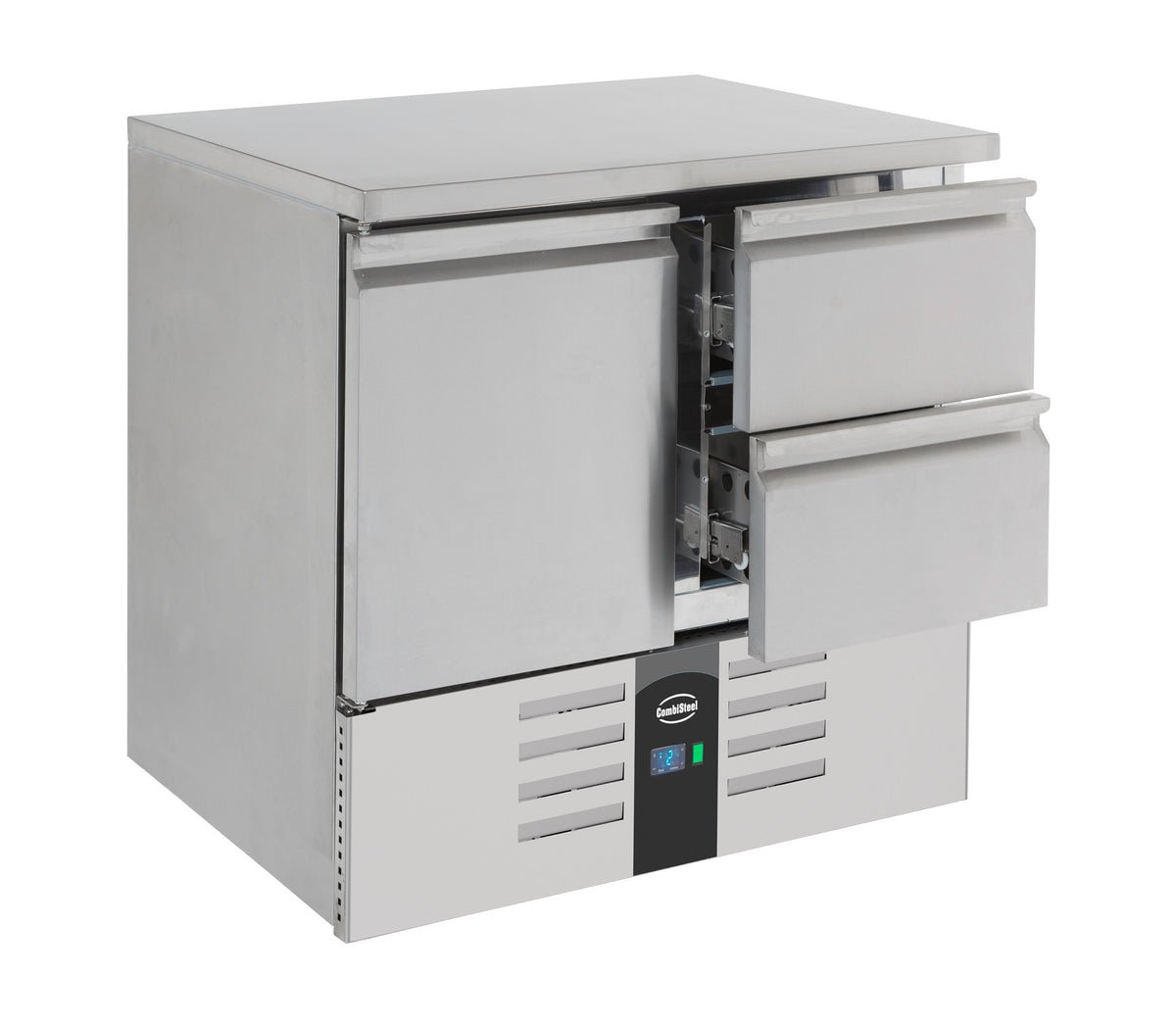 Table réfrigérée 1 porte et 2 tiroirs inox 900x700x875 mm 257 L 0.34 kW Combisteel - vue 6 - Table réfrigérée positive pro CHR - Cuistéo