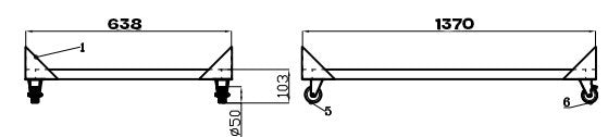 Support pour saladette 3 portes 1370x638x103 mm Combisteel - vue 2 - Accessoire réfrigération pro CHR - Cuistéo