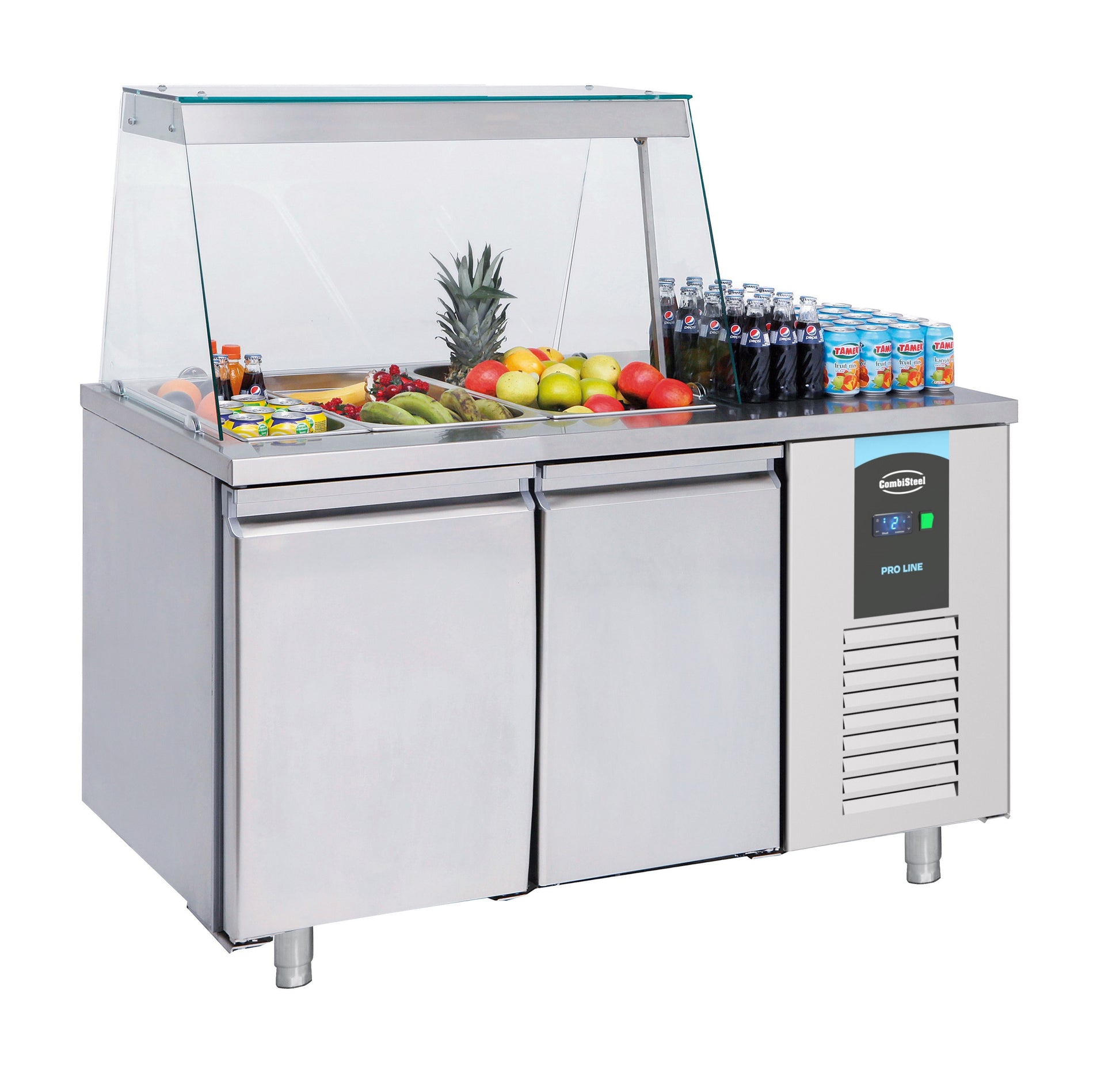 Saladette 2 portes 3x 1/1GN récipient 0.3 kW Combisteel - vue 3 - Saladette réfrigérée pro CHR - Cuistéo