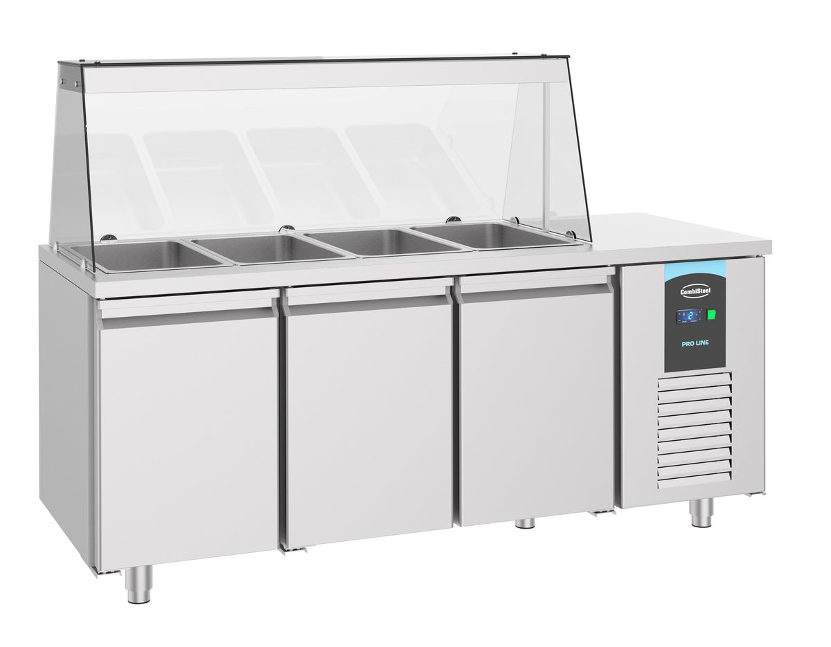 Saladette 3 portes 4x 1/1GN récipient 0.4 kW Combisteel - vue 5 - Saladette réfrigérée pro CHR - Cuistéo