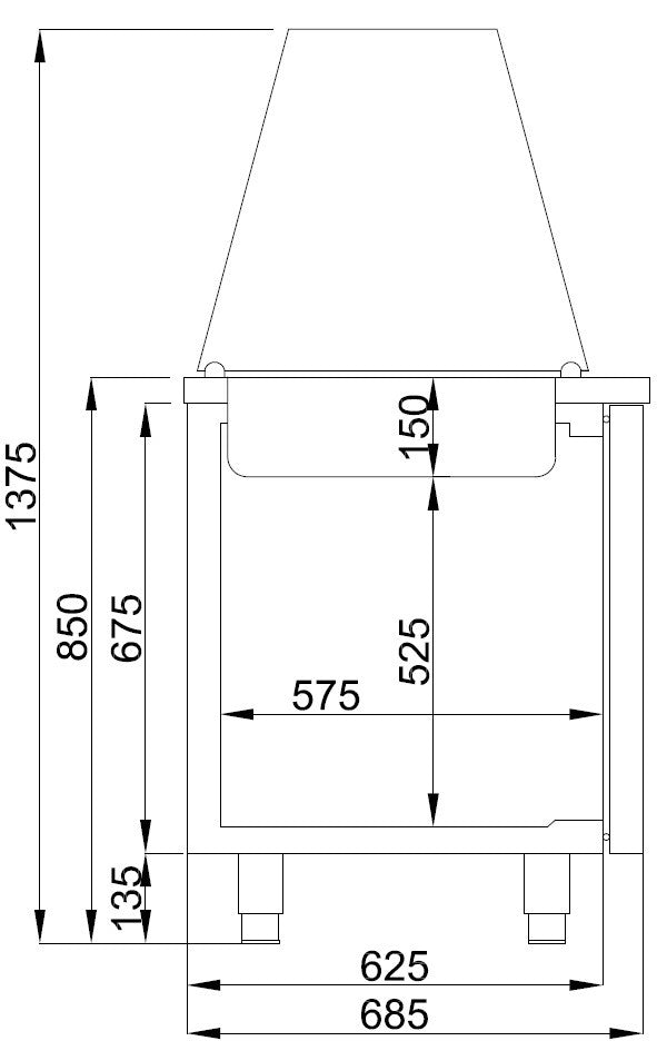 Saladette 3 portes 4x 1/1GN récipient 0.4 kW Combisteel - vue 6 - Saladette réfrigérée pro CHR - Cuistéo