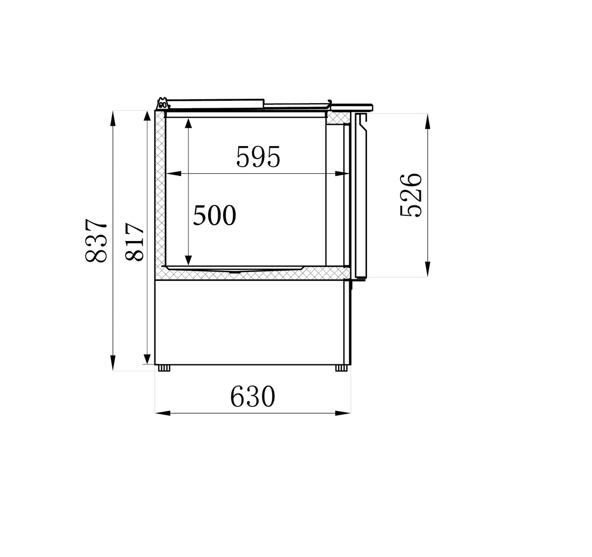 Saladette réfrigérée 3 portes 1370x700x870 mm 368 L 0.34 kW Combisteel - vue 8 - Saladette réfrigérée pro CHR - Cuistéo