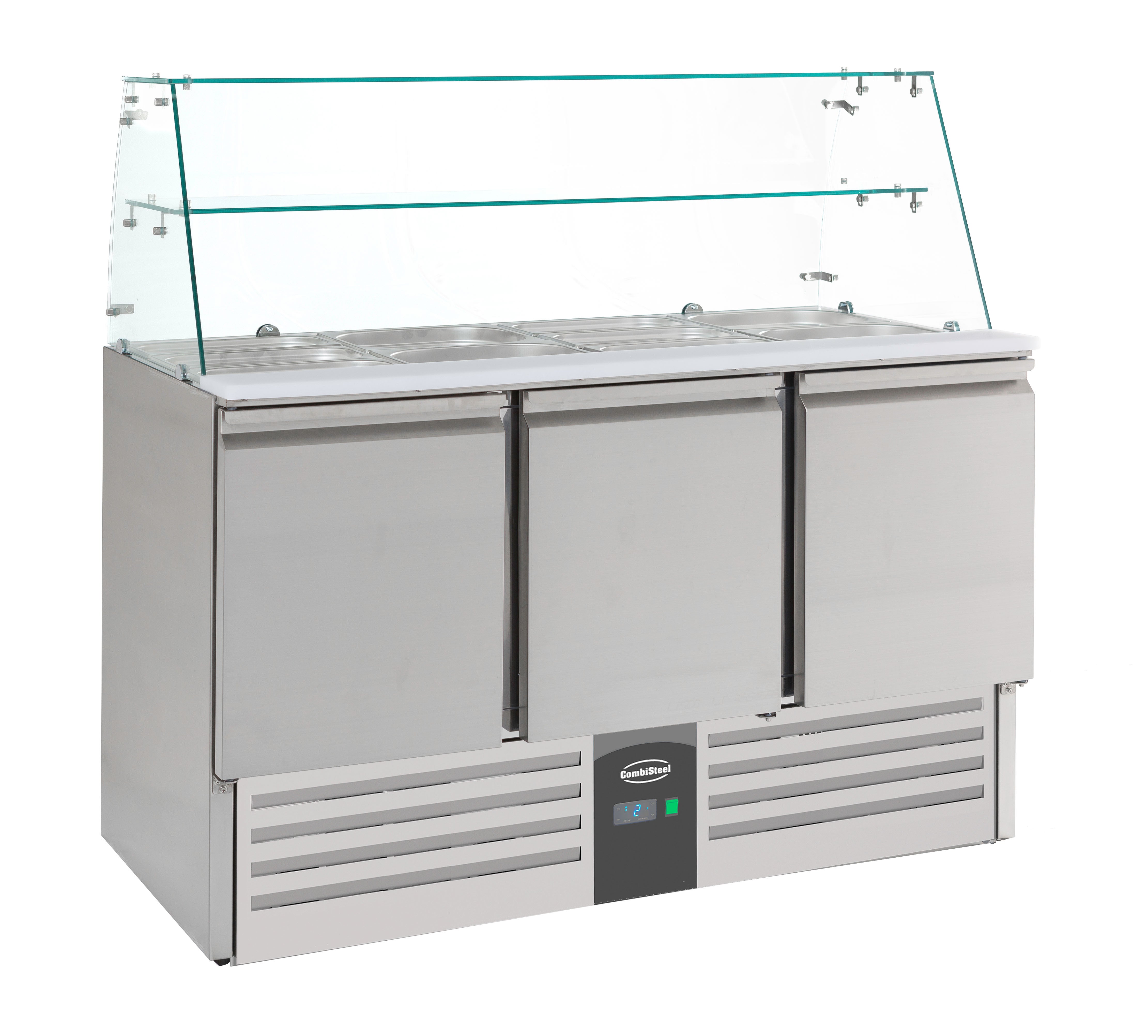 Saladette réfrigéree avec verre 3 portes 1365x700x850 mm 368 L 0.34 kW Combisteel - vue 3 - Saladette réfrigérée pro CHR - Cuistéo
