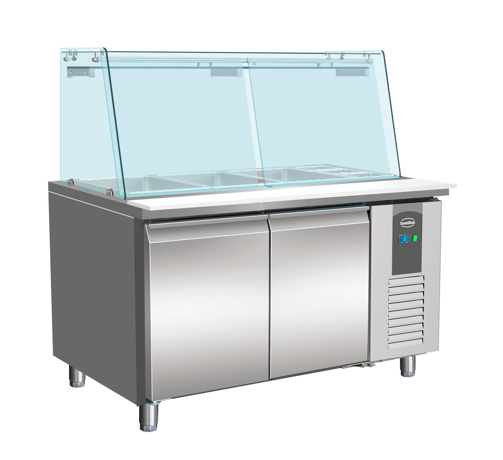 Table réfrigérée vitrée 2 portes 3x GN 1/1 + 3x GN 1/6 inox 1360x700x1365 mm 314 L 0.2 kW Combisteel - vue 4 - Saladette réfrigérée pro CHR - Cuistéo