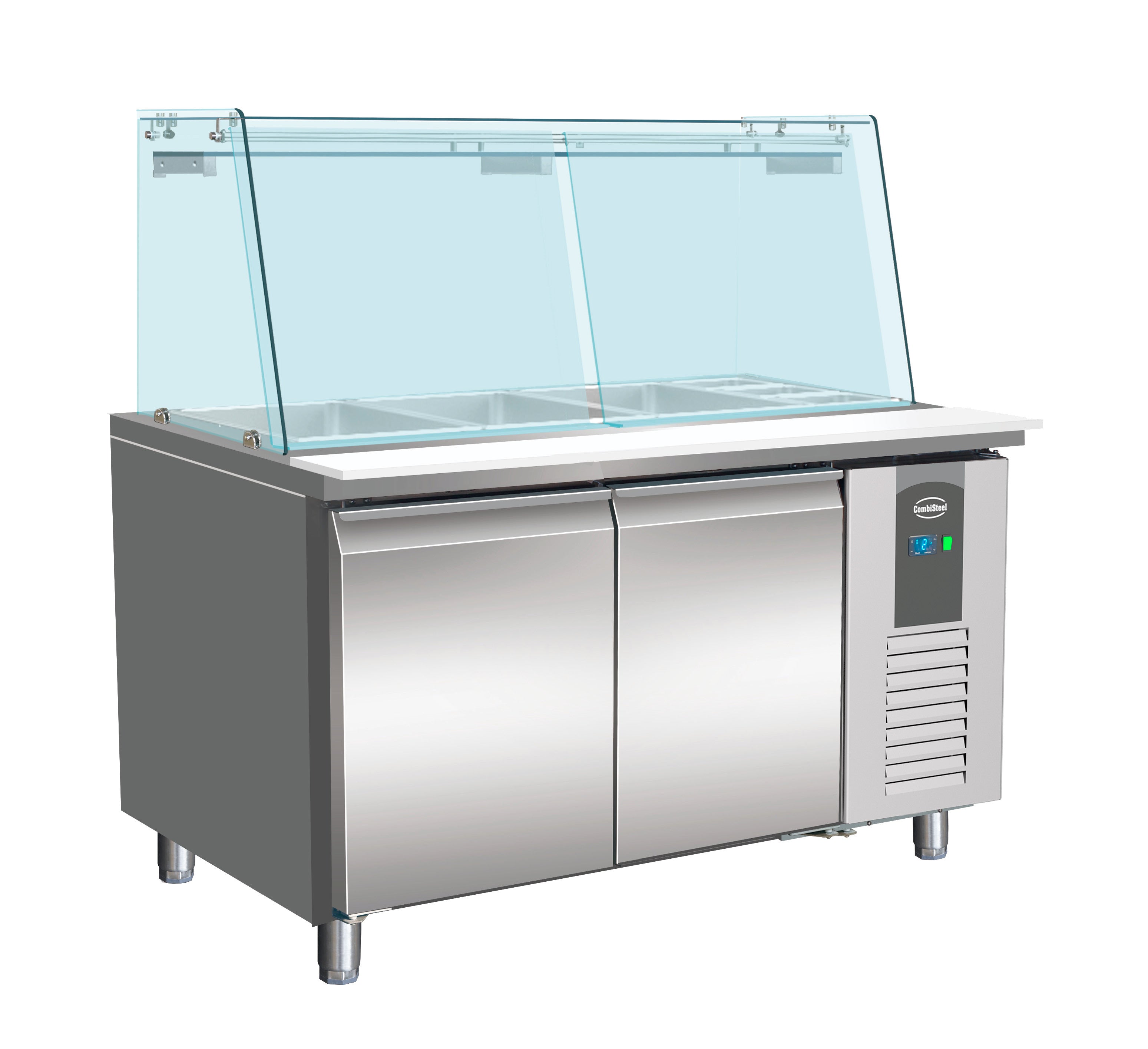 Table réfrigérée vitrée 2 portes 3x GN 1/1 + 3x GN 1/6 inox 1360x700x1365 mm 314 L 0.2 kW Combisteel - vue 4 - Saladette réfrigérée pro CHR - Cuistéo