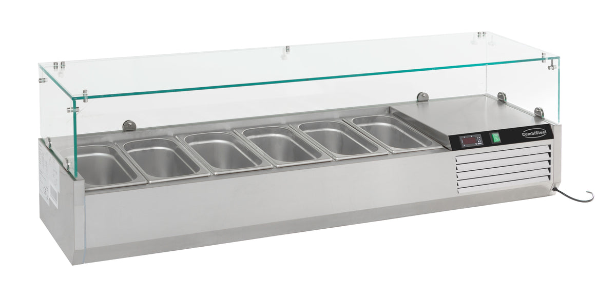 Saladette réfrigérée GN 1/3 x 6, 1500mm, acier inoxydable, statique, +2/+8°C 0.34 kW Combisteel - vue 5 - Saladette à Poser pro CHR - Cuistéo