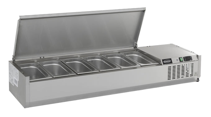 Puits réfrigéré couvercle inox 1/4 GN x 5 1200x335x225 mm 0.34 kW Combisteel - vue 7 - Saladette à Poser pro CHR - Cuistéo